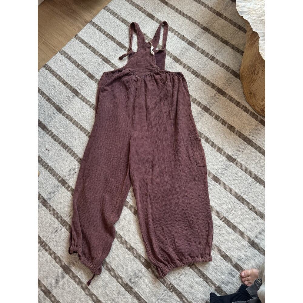 easel Burgundy Wide-Leg Jumpsuit Romper - Picture 9 of 9